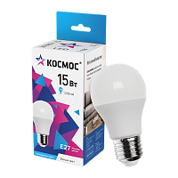 #Лампа светодиодная Космос A60 E27 15W 4500К 200-240V груша матовая (1/10/80)