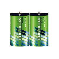 Батарейка Ergolux R14 C Shrink 2 Zinc Carbon 1.5V (2/12/288)
