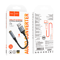 Кабель AUX HOCO LS36 USB (m)-Jack 3.5mm (f) 12см черный (1/19/190)