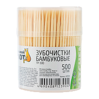 Зубочистки бамбуковые Рыжий кот 500шт, в баночке (1/50/300)