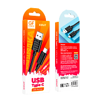 Кабель GFPower X31UT USB (m)-Type-C (m) 1.0м 3.0A ПВХ черный (1/30/420)