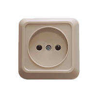 Розетка Прогресс Fit 1гн. 10A Б/З ABS + Керамика бежевый (1/10/200)