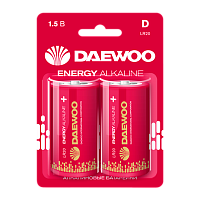 Батарейка Daewoo ENERGY LR20 D BL2 Alkaline 1.5V (2/12/96) 