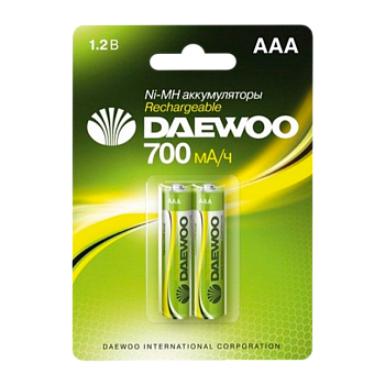 Аккумулятор бытовой Daewoo HR03 AAA BL2 NI-MH 700mAh (2/20/100) 