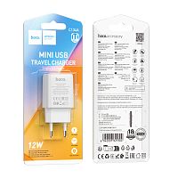 Сетевое З/У HOCO C134A 1USB 2.4A белый (1/36/216)