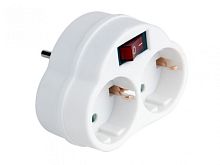 Разветвитель JAZZway AD-2GS 2р.С/З 16A со шторкой белый