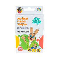 Пластырь бактерицидный Dr.Safe Ну, погоди 7.2см x 1.9см на нетканой основе 20шт.