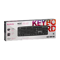 Клавиатура проводная Defender HB-440 Next классическая USB 1.8м черный (1/20) 