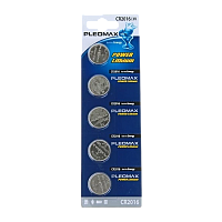 Батарейка Pleomax CR2016 BL5 Lithium 3V (5/100/2000/54000) 