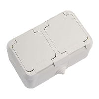 Розетка накладная Makel Nemli Yer 2гн. со шторкой кремовый 18354 (1/6)