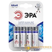 Батарейка ЭРА Super LR6 AA BL4 Alkaline 1.5V (4/80/640/20480)