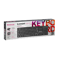 Клавиатура проводная Defender HB-520 Element классическая USB 1.5м черный (1/20) 
