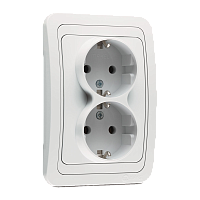 Розетка Makel Mimoza 2гн. 16A С/З белый 12082 (1/12)