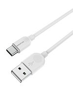 Кабель Borofone BX14 USB (m)-Type-C (m) 3м 2.4A ПВХ белый (1/360)