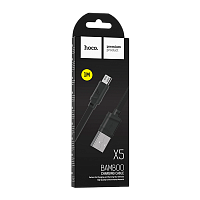 Кабель HOCO X5 USB (m)-microUSB (m) 1м 2.4A ПВХ черный (1/30/300)