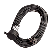 Удлинитель шнур КОСМОС 20м 1 гнездо КГ 2х1.0 мм 10А 220-350В 3500Вт каучук IP44 Россия УХз16