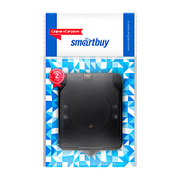 Розетка Smartbuy "Сатурн" 1гн. 16A С/З пластик с крышкой черный