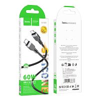 Кабель HOCO X109 Type-C (m)-Type-C (m) 3м 3.0A 60W силикон черный (1/31/310)