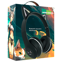 Наушники накладные MORE CHOICE HW25kids bluetooth 5.1 с микр. черный (1/16/32) 