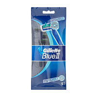 Бритва одноразовая Gillette "Blue II" 2 лезвия ENG 5шт. (1/24)