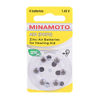Батарейка Minamoto ZA10 BL6 Zinc Air 1.45V (6/60/600)