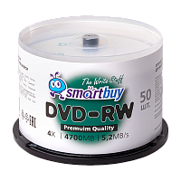 Диск DVD-RW Smartbuy 4.7GB 4x 50шт. cake box 