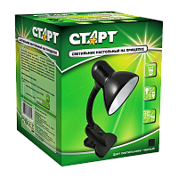 Светильник настольный Старт СТ03 40W 220V E27 прищепка черный
