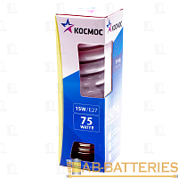 Лампа энергосберегающая Космос SPC E27 15W 2700К 220V спираль