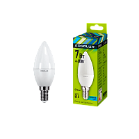 Лампа светодиодная Ergolux C35 E14 7W 3000К 172-265V свеча (1/10/100)