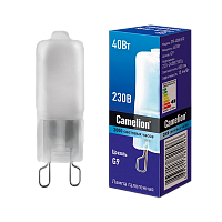 Лампа галогенная Camelion G9 40W 2800К 220-240V капсула матовая (1/5/100)
