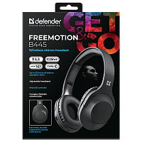 Наушники полноразмерные Defender B445 FreeMotion bluetooth 5.4 с микр. черный (1/24) 