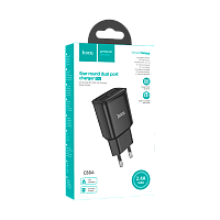 Сетевое З/У HOCO C88A 2USB 2.4A черный (1/12/120)