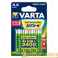 Аккумулятор предзаряженный RTU Varta HR6 AA BL4 NI-MH 1600mAh (4/40/400)  | Ab-Batteries | Элементы питания и аксессуары для сотовых оптом
