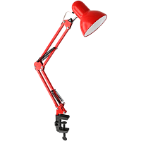 Светильник настольный Ultraflash UF-312P 60W 230V E27 струбцина красный (1/20)