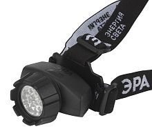 Фонарь налобный ЭРА GB-603 1.7W 14LED от батареек черный (1/10/60)