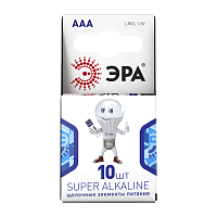 Батарейка ЭРА Super LR03 AAA BL10 Alkaline 1.5V компактный (10/100/800) 