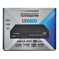 Приставка для цифрового ТВ Live Power LV8800 DVB-T/T2 металл черный 