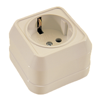 Розетка Makel Siva Ustu 1гн. 16A С/З кремовый 45208 (1/10)