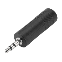 Переходник GoPower Jack 3.5mm (m)-Jack 6.3mm (f) черный Premium Zip-Lock c подвесом (1/500) 