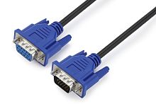 Кабель GoPower VGA (m)-VGA (f) 3м ПВХ черный Premium Zip-Lock c подвесом (1/50)