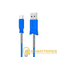 Кабель HOCO X24 USB (m)-Type-C (m) 1.0м 2.4A силикон синий (1/31/310)