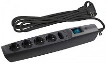 Сетевой фильтр ЭРА USF 5р.С/З 10A 5.0м черный (1/20)