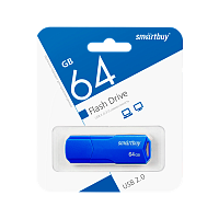 Флеш-накопитель Smartbuy Clue 64GB USB2.0 пластик синий