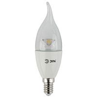 Лампа светодиодная ЭРА BXS E14 7W 4000К 170-265V свеча на ветру прозрачная (1/10/100)