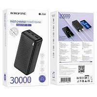 Внешний аккумулятор Borofone BJ55B 30000mAh 2.0A 2USB индикация черный (1/24)