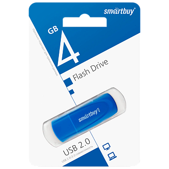 Флеш-накопитель Smartbuy Scout 4GB USB2.0 пластик голубой 