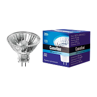 Лампа галогенная Camelion MR16 GU5.3 20W 2800К 12V софит 50мм прозрачная (1/10/200)