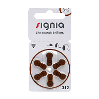 Батарейка Siemens Signia ZA312 BL6 Zinc Air 1.45V (6/60/300)