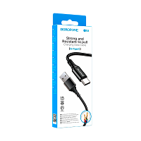 Кабель Borofone BX54 USB (m)-Type-C (m) 1м 2.4A нейлон черный (1/360)
