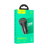 Автомобильное З/У HOCO Z49B 1USB/Type-C 3.0A 38W QC3.0 черный (1/13/130)